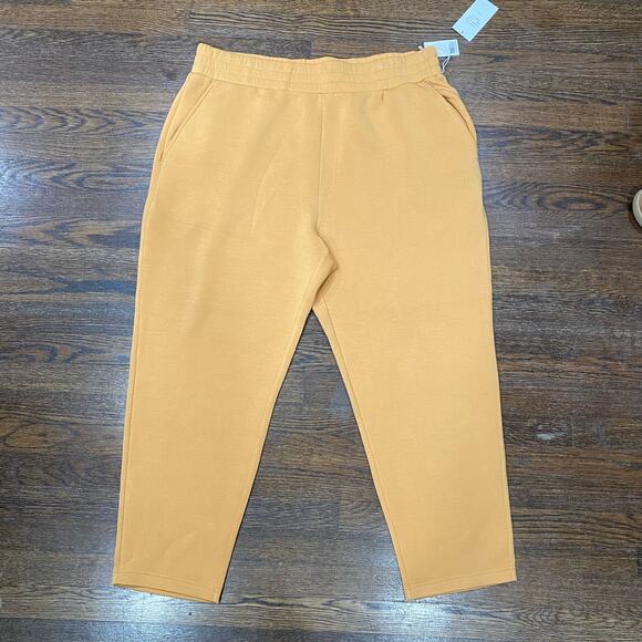NEW Hayet Rida x Leze Marigold Yellow Elastic Waist Track pants Plus Size 3XL - Picture 2 of 9